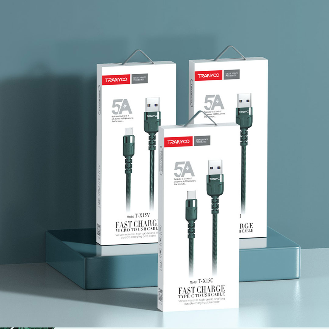 کابل تبدیل USB به MicroUsb ترانیو مدل T-X15V طول 1متر