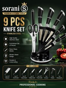 سرویس کارد و ساطور ۹ پارچه سورانی ایتالیا مدل 9PCS 1 IMG 20260522 192506 058